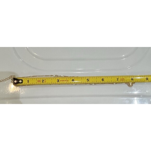 Gold Tone Clover Designer Inspired Necklace 14in ~ 17in - Picture 5 of 7